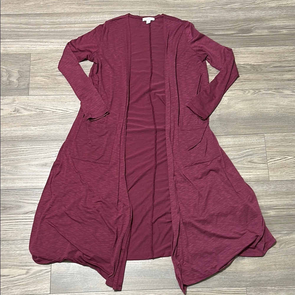 LuLaRoe - S - Heather Magenta Lightweight Flowy Long Open Cardigan Robe